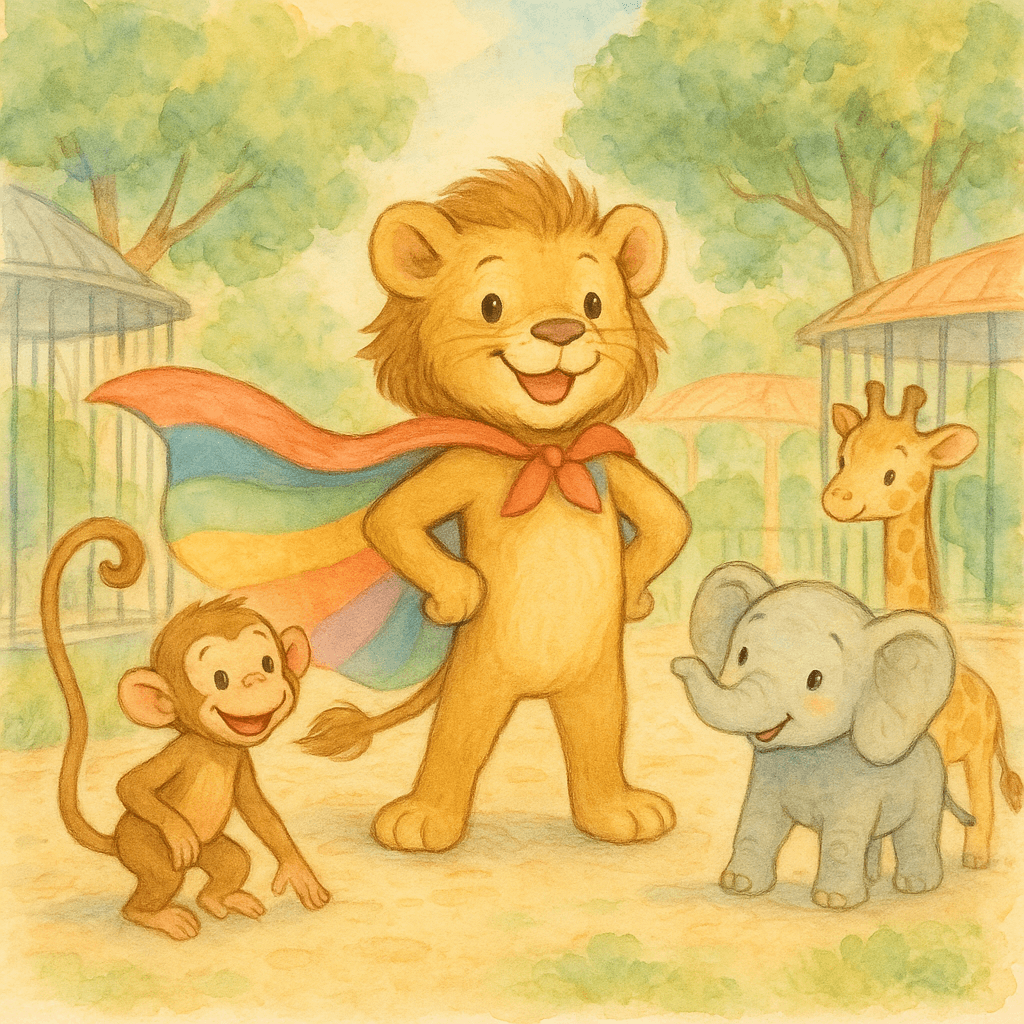 Lion le Superhéros au Zoo