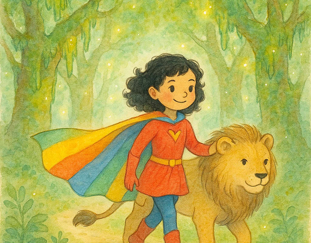 Superhero and the Lion of the Enchanted Forest
