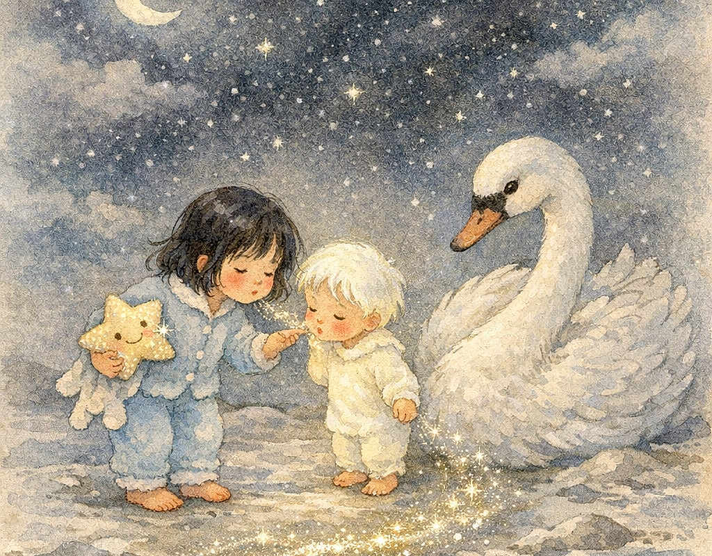 Maïna et le doudou étoile de la Lune