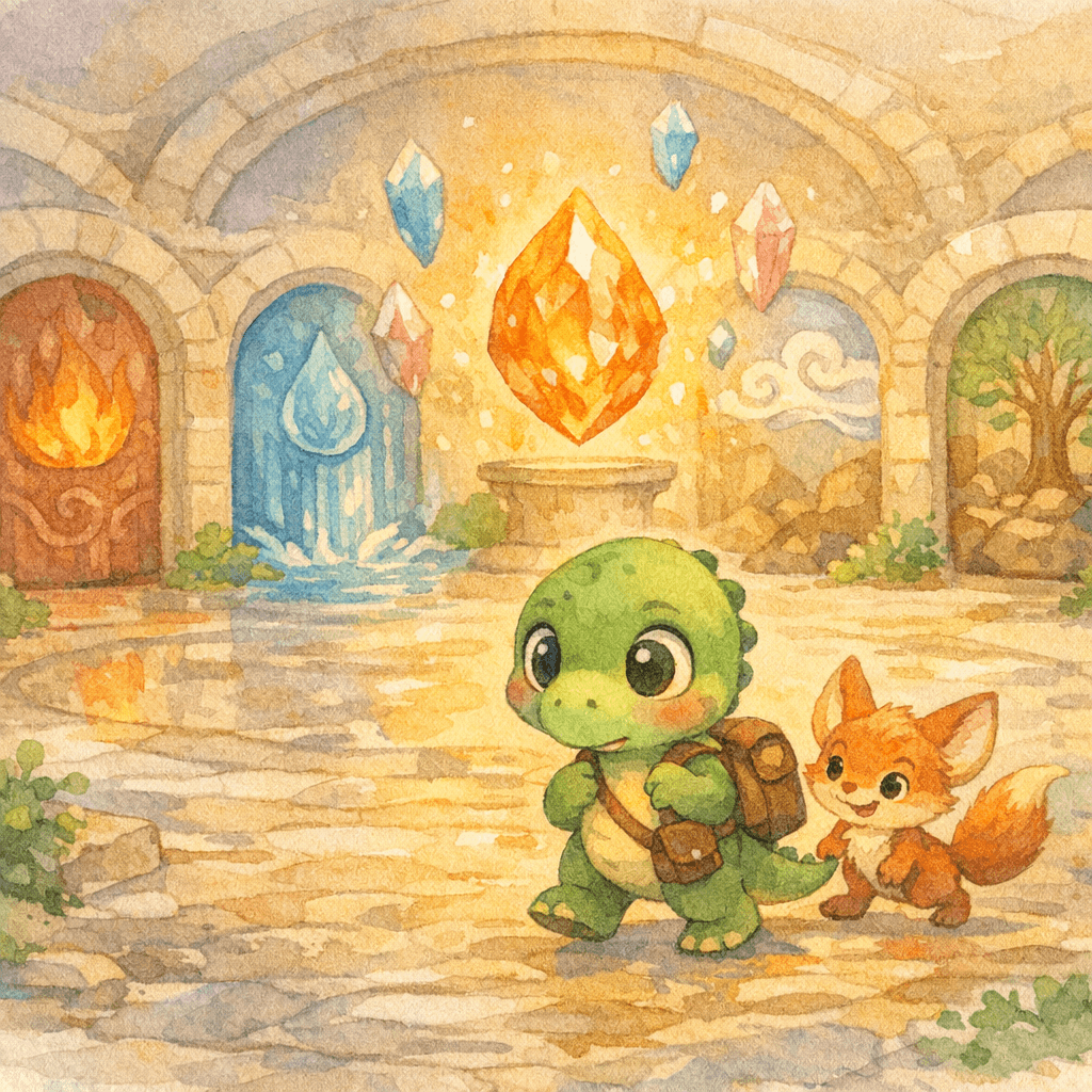 Rex and the Ember Gem of the Elemental Atrium