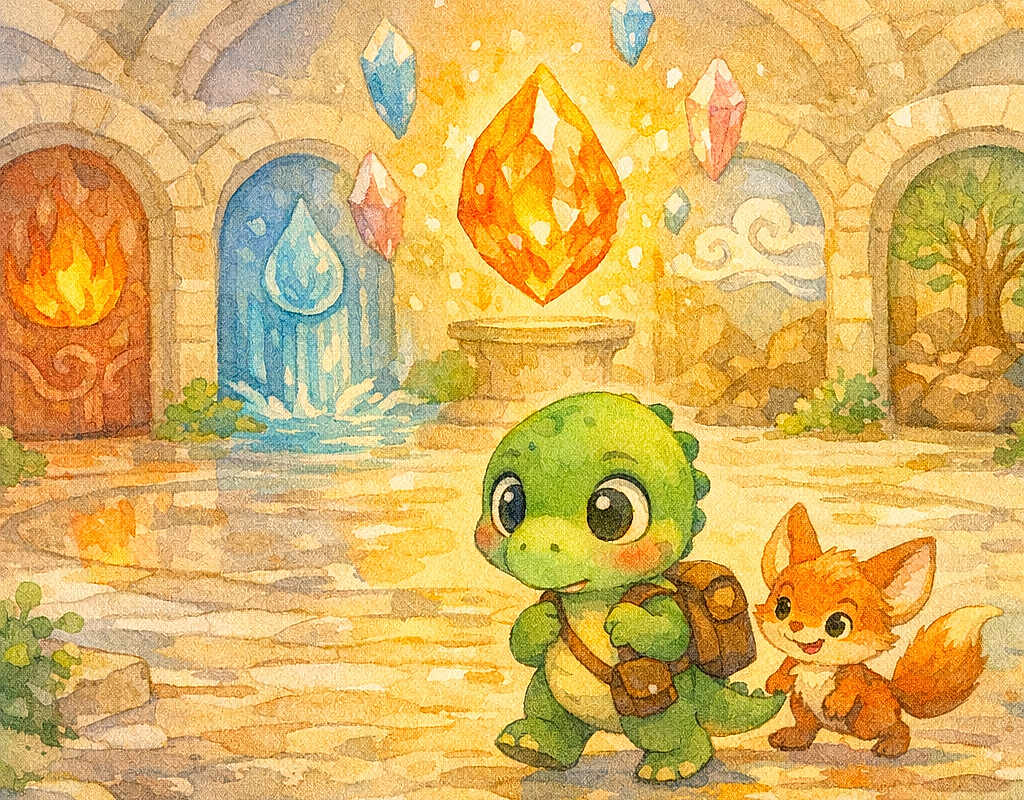 Rex and the Ember Gem of the Elemental Atrium