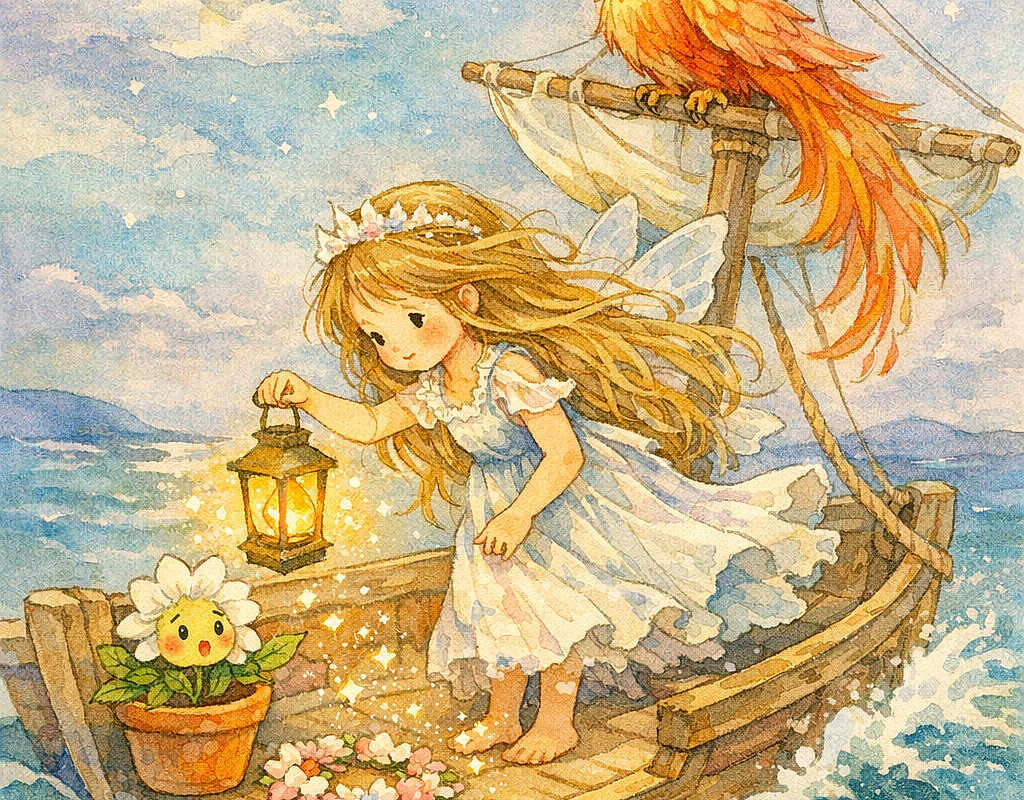 Haisley beautiful princess and the Petal Crown on the Ship