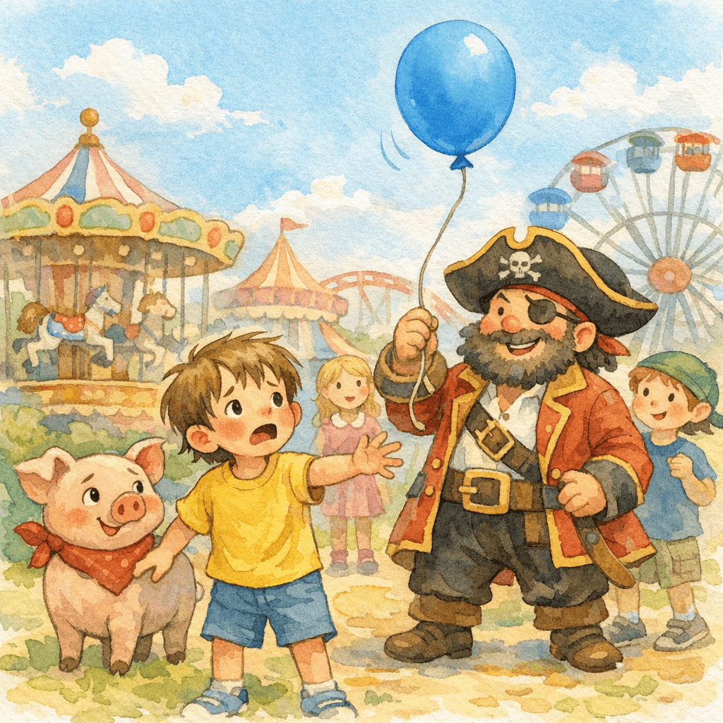Lewis, le ballon bleu et le pirate