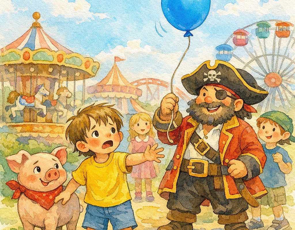 Lewis, le ballon bleu et le pirate