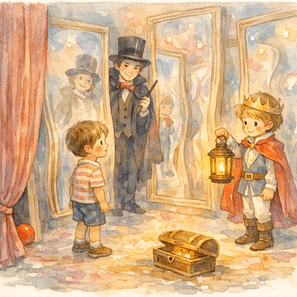 Lis et la balle rouge dans la Chambre des illusions