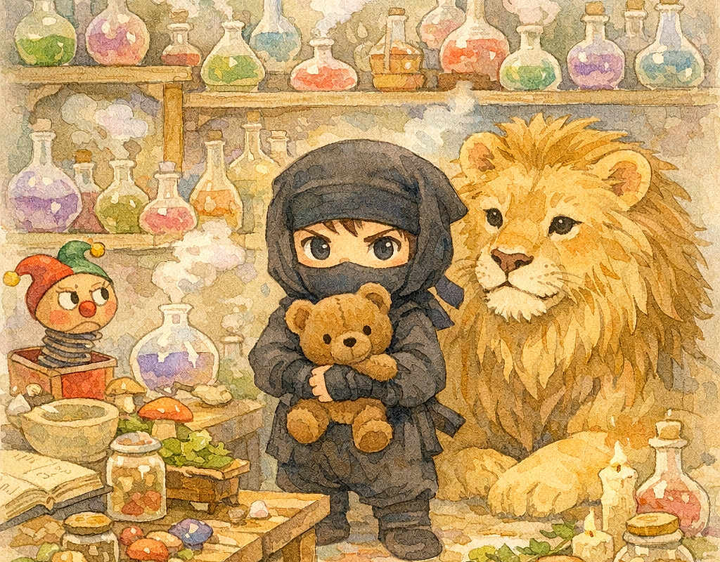 Ninja Alex et le bouton brillant