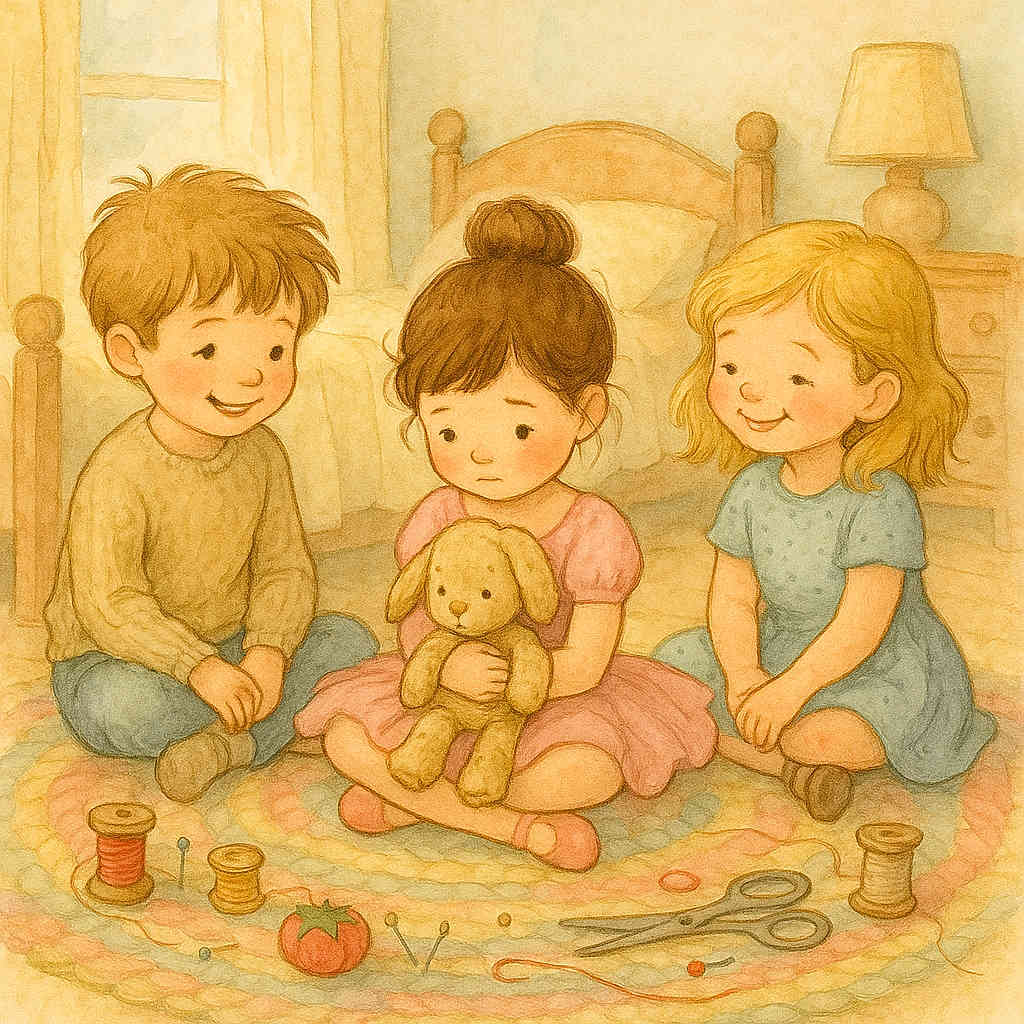 Lovannah et la peluche réparée