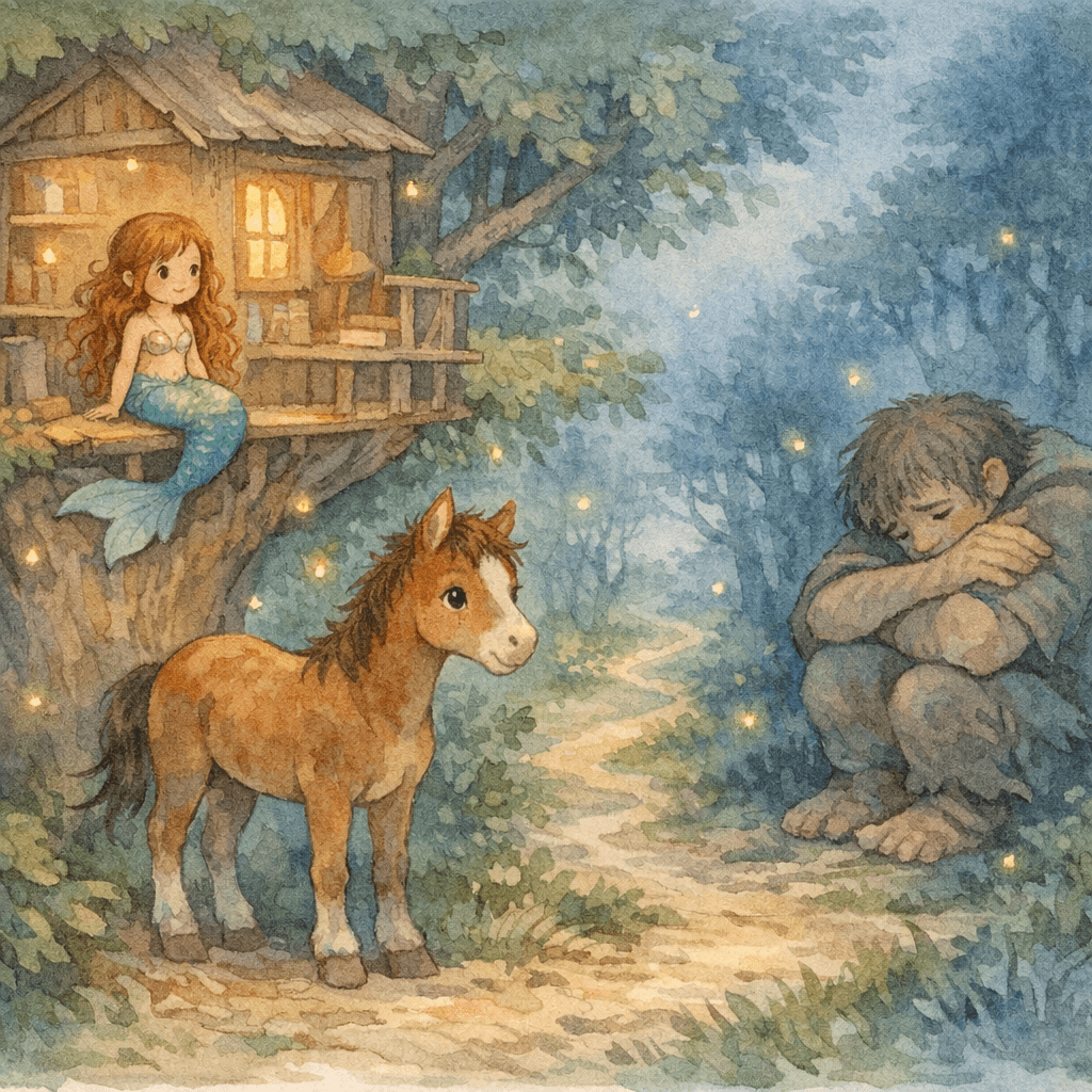 Nawa et la coquille-lampe de la cabane