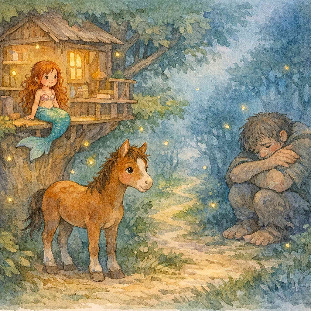 Nawa et la coquille-lampe de la cabane