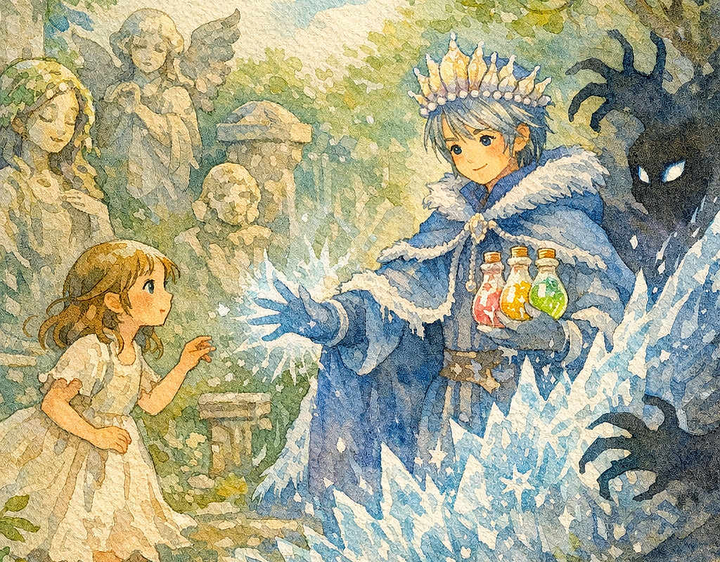 Amara the Graceful and the Colors of the Mystic Statues