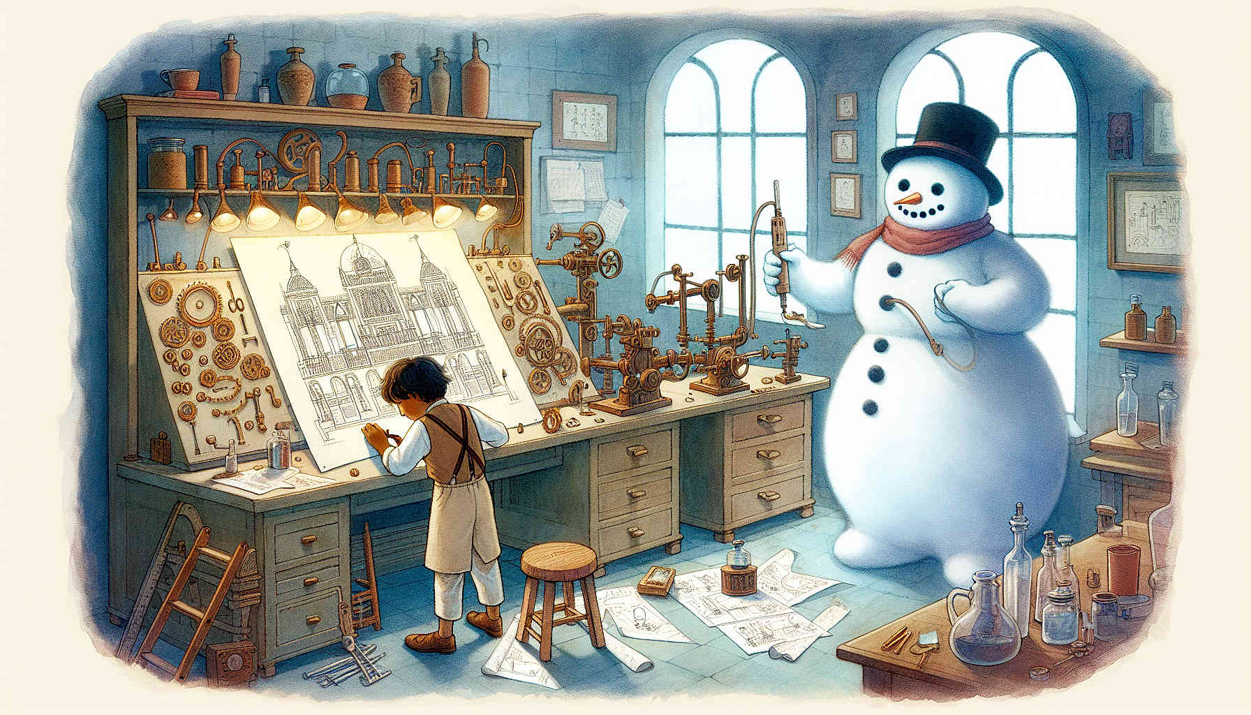 L'Inventeur et le Bonhomme de Neige