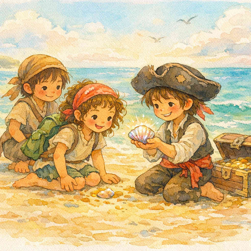 Adena et le coquillage de la plage