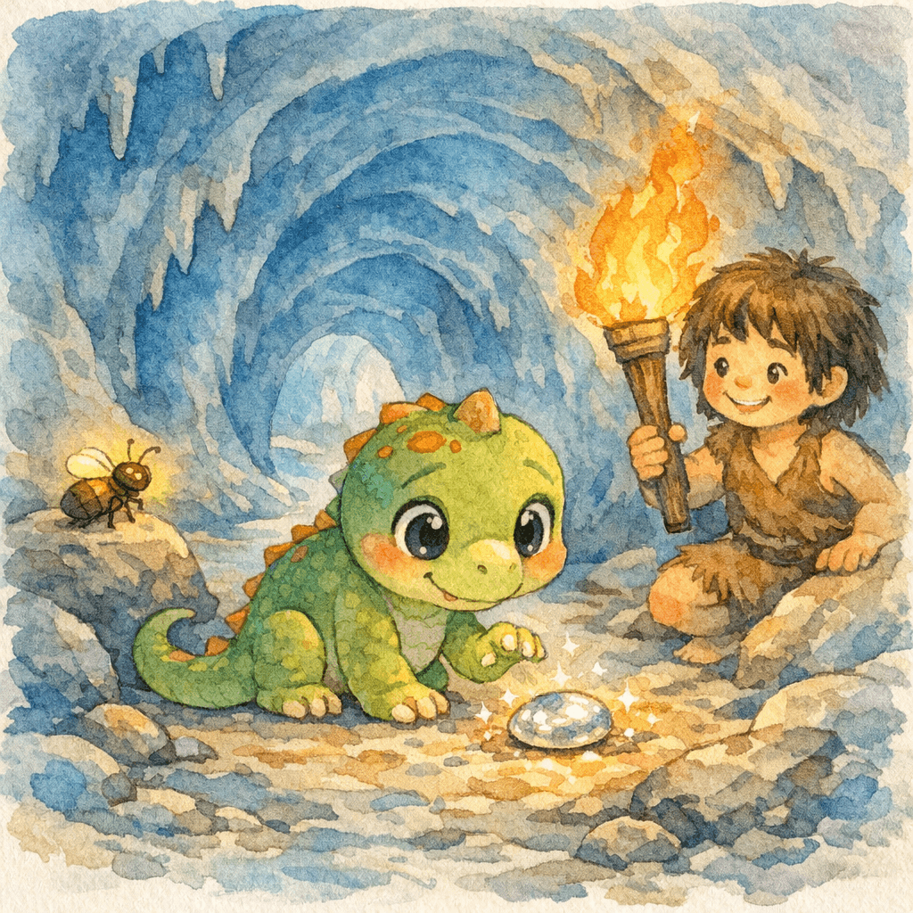 Alek and the Shiny Pebble in the Cave