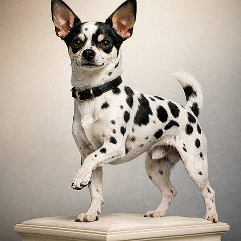 Chihualmatien : le mini-gardien tacheté qui aboie en staccato et marche comme une star