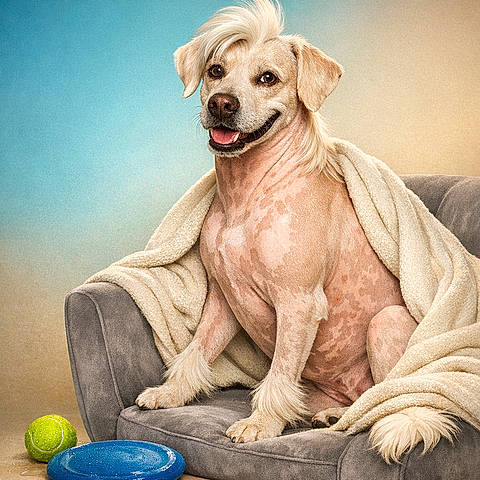 LabraCrêté : le Labrador en smoking de peau, la Crête en mode plongeon