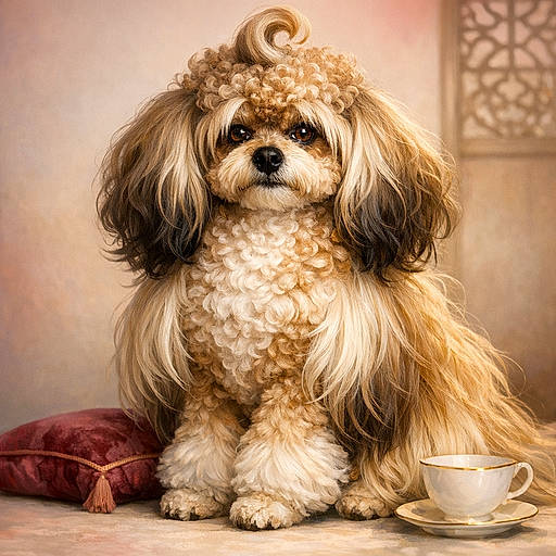 Poodlhaso: The Curly-Coated Court Monk of the Living Room