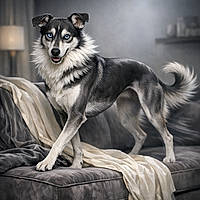 Greysky (Greyhound × Pitsky): The Sprinting Drama-Wolf With a Velvet Couch Agenda