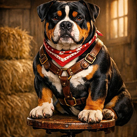 Bullyswisser: The Tank in a Tuxedo Who Thinks He’s a Farmhand