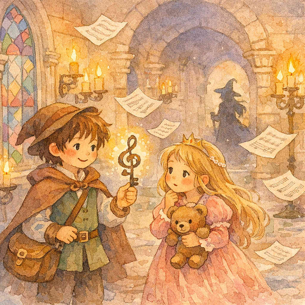 Lucas et la clé en note de musique