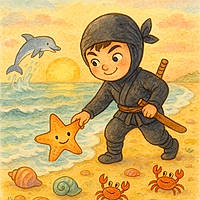 Elyo le petit ninja et l’étoile de mer