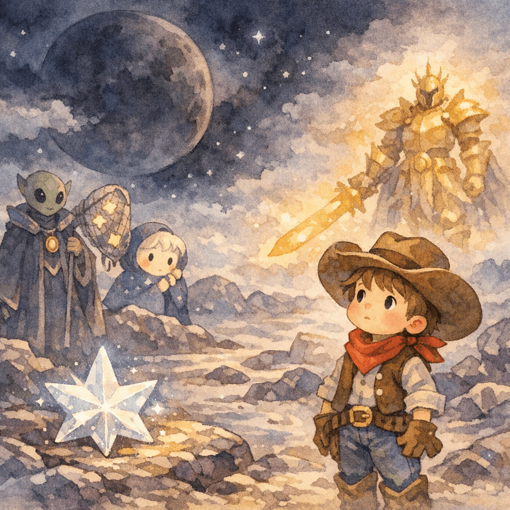 Theo and the Missing Star on Shadow Planet