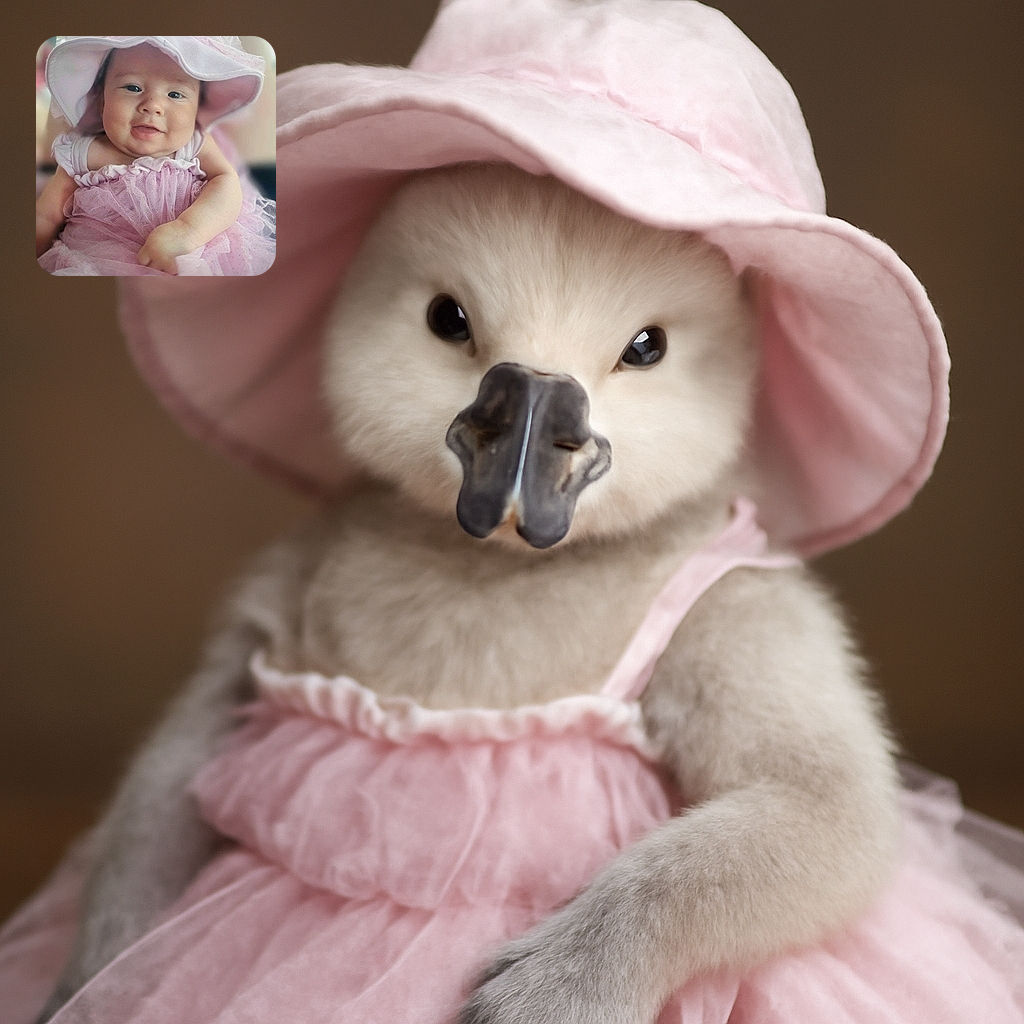 A chubby-cheeked baby dressed in a frilly pink dress and matching hat smiles gently at the camera, radiating pure cuteness and innocence in a soft-focus setting.