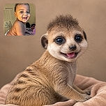 A cheerful baby beams at the camera like a tiny celebrity caught mid-giggle, sitting on a bed surrounded by laundry and plush blankets while the closet doors quietly witness the adorable chaos.