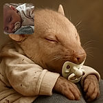 A peaceful baby is sound asleep with a pacifier in mouth, wrapped in a cozy, slightly worn blanket, capturing a tender and quiet moment of pure innocence.