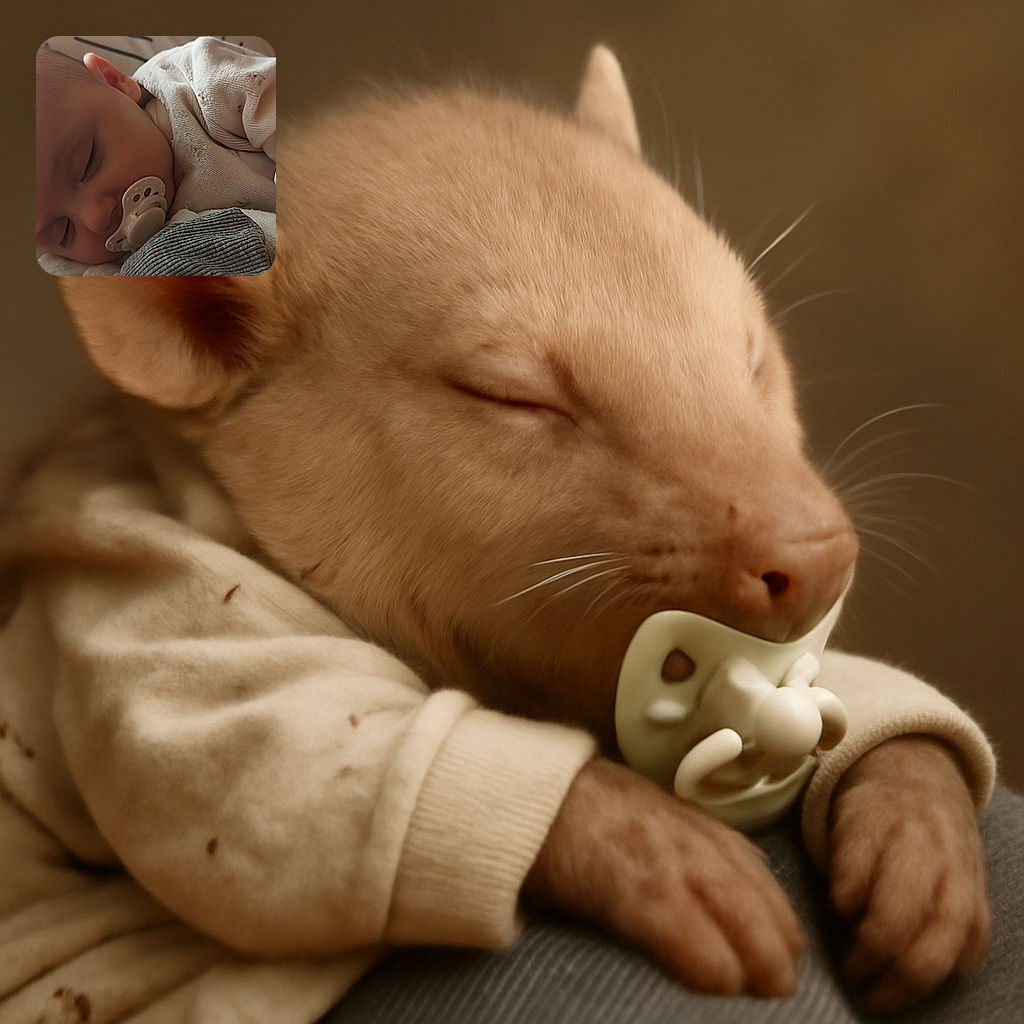 A peaceful baby is sound asleep with a pacifier in mouth, wrapped in a cozy, slightly worn blanket, capturing a tender and quiet moment of pure innocence.