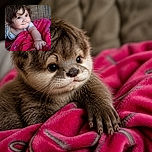 A cheerful baby peeks out from a bright pink blanket, looking like a tiny explorer who has just discovered the exciting world of couch cushions and dramatically reached for the camera.