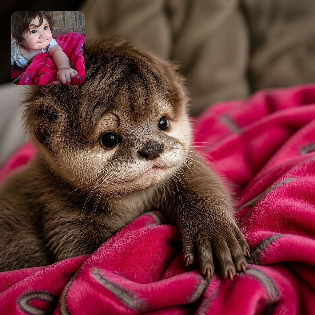 A cheerful baby peeks out from a bright pink blanket, looking like a tiny explorer who has just discovered the exciting world of couch cushions and dramatically reached for the camera.