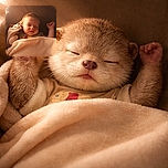 A peacefully sleeping baby wrapped in a cozy blanket, bathed in warm, soft light that makes the scene feel like a gentle hug from the sun.