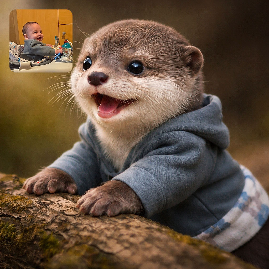 A delighted baby grinning ear-to-ear while sitting in a walker/activity seat, clutching colorful toys like a tiny commander inspecting their fleet — wooden cabinet and drawers form a cozy backdrop as squeaks and coos steal the show.