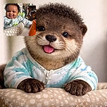 A cheerful baby with curly hair sticks out their tongue in a playful manner, seated comfortably in a cushioned baby seat with a colorful toy in the background, all captured in a cozy indoor setting.