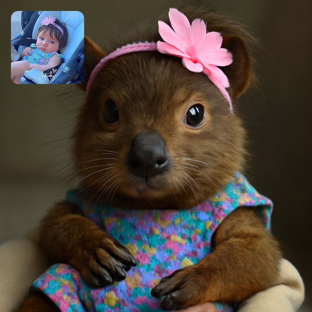 A cute baby girl with big blue eyes and a pink flower headband lounges comfortably in a cozy car seat, wearing a colorful floral dress. The soft sunlight highlights her delicate features while the text 'Saturday' with hearts adds a playful weekend vibe.