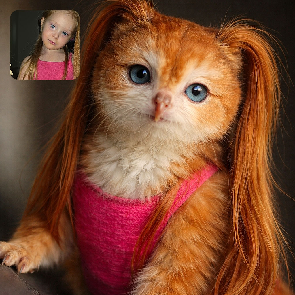A young girl with striking blue eyes and long blonde hair tilts her head slightly while wearing a bright pink sleeveless dress, standing against a dark, plain background that makes her stand out like the star of a quiet, cozy portrait session.