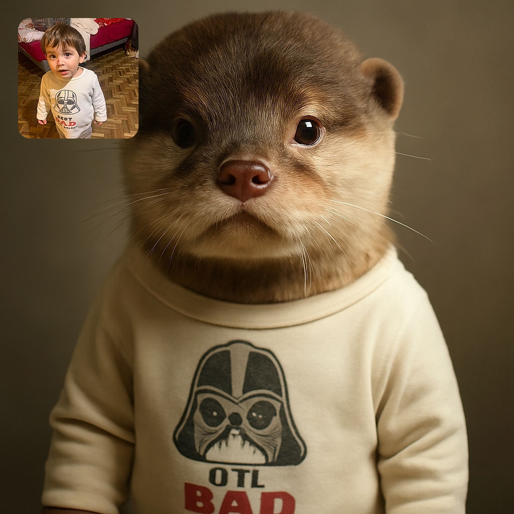 A curious toddler with a tiny nose scrape looks up with wide eyes, wearing a fun 'Best Dad in the Galaxy' shirt featuring a Darth Vader helmet, standing barefoot on a wooden parquet floor in a cozy, slightly cluttered room with laundry baskets and a bed in the background.