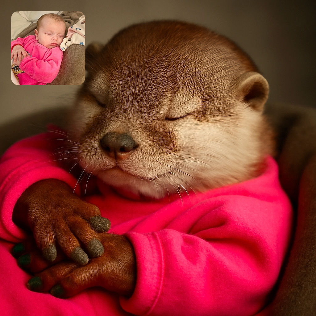 A peacefully sleeping baby dressed in a cozy pink outfit, snuggled up on a soft blanket with hands gently clasped, radiating pure tranquility and warmth.
