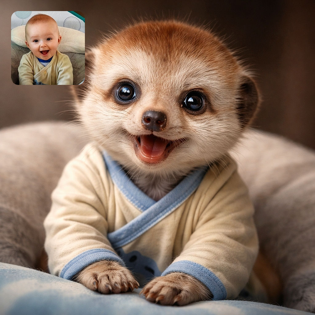 A joyful baby with a big smile is sitting comfortably in a cushioned baby seat, looking straight at the camera with bright eyes and a happy expression, surrounded by soft and cozy fabrics.
