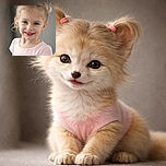A tiny joy-bomb in pigtails flashes a gap-toothed grin at the camera — soft gray background, pastel pink tee, and hair elastics doing their best to keep the world orderly. The portrait is bright, crisp, and full of mischief, like a professional negotiator of cookies and bedtime.