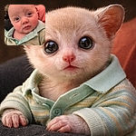 A wide‑eyed baby stares up with a tiny bit of drool and an expression that says, 'Who turned on the bright light?' The close-up captures soft baby skin, chubby cheeks, and big curious eyes, while the minty striped onesie frames the cutest little face in the room.