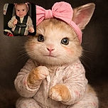 A cute baby with a big pink bow headband is securely strapped in a car seat, wearing cozy patterned pajamas and holding a milk bottle decorated with a playful monkey design, looking curiously at the camera with wide eyes and a slight smile.