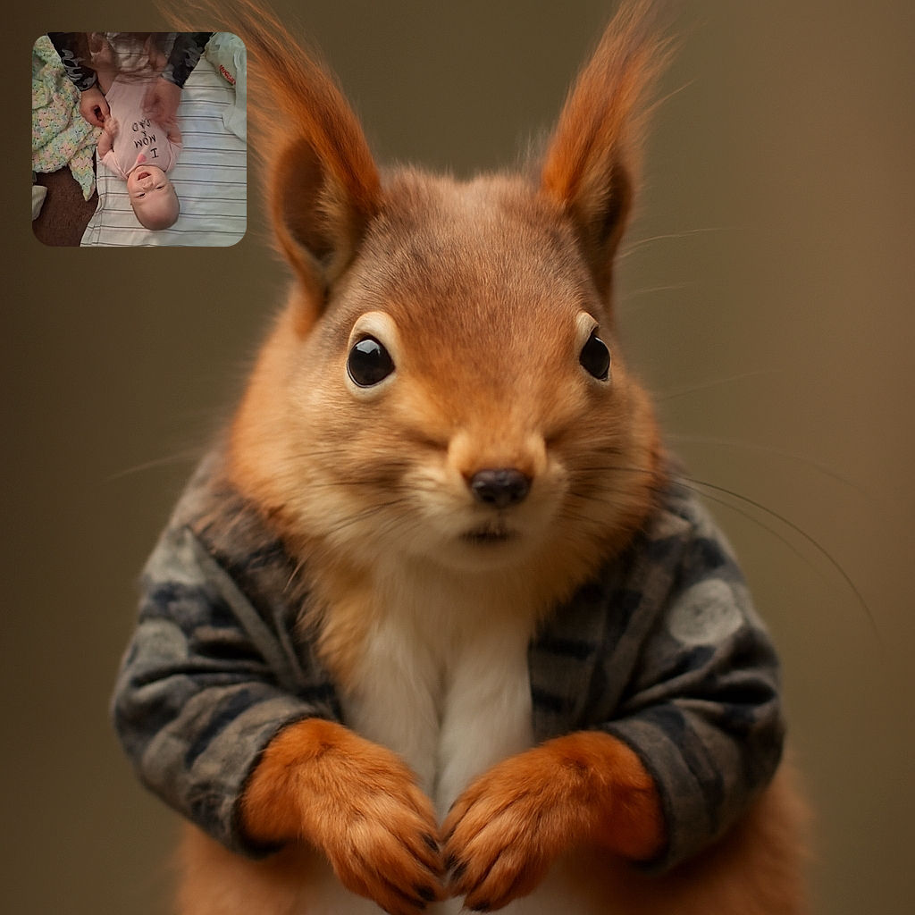 A joyful baby lies on a striped blanket, giggling up at the camera, while an adult's hands playfully blur in motion above, creating a fun ghostly effect. Cozy blankets and baby essentials surround the scene, adding warmth and comfort.