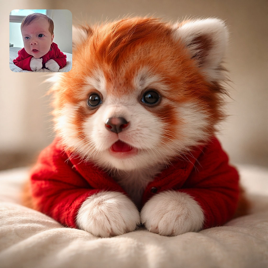 A wide-eyed baby in a red onesie props on a patterned pillow, looking like they just discovered the bewildering concept of ceilings and sky. Mittens on, mouth slightly open, the little head tilts toward the window as soft natural light frames the scene—equal parts curiosity and sleepy drama.