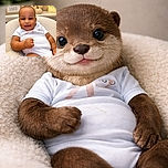 A chubby-cheeked baby with a charming smile lounges comfortably in a fluffy cream-colored chair, surrounded by cozy decor including a plush teddy bear, a potted plant, and a glowing star-shaped nightlight. Behind the baby, a framed sign reads 'YOU ARE SO LOVED', adding a heartwarming touch to the scene.