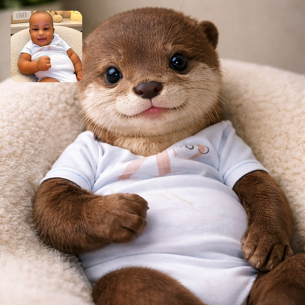 A chubby-cheeked baby with a charming smile lounges comfortably in a fluffy cream-colored chair, surrounded by cozy decor including a plush teddy bear, a potted plant, and a glowing star-shaped nightlight. Behind the baby, a framed sign reads 'YOU ARE SO LOVED', adding a heartwarming touch to the scene.