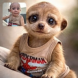 A wide-eyed toddler wearing a Spider-Man tank top looks adorably concerned, clutching onto an adult's arm with a blurred outdoor background and soft natural lighting.