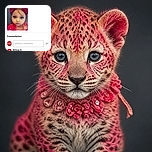 A serious-looking little girl in a sparkling red bow stares into the camera like she has just been appointed CEO of the playroom, while a phone-sharing screen and Spanish comments surround her portrait.