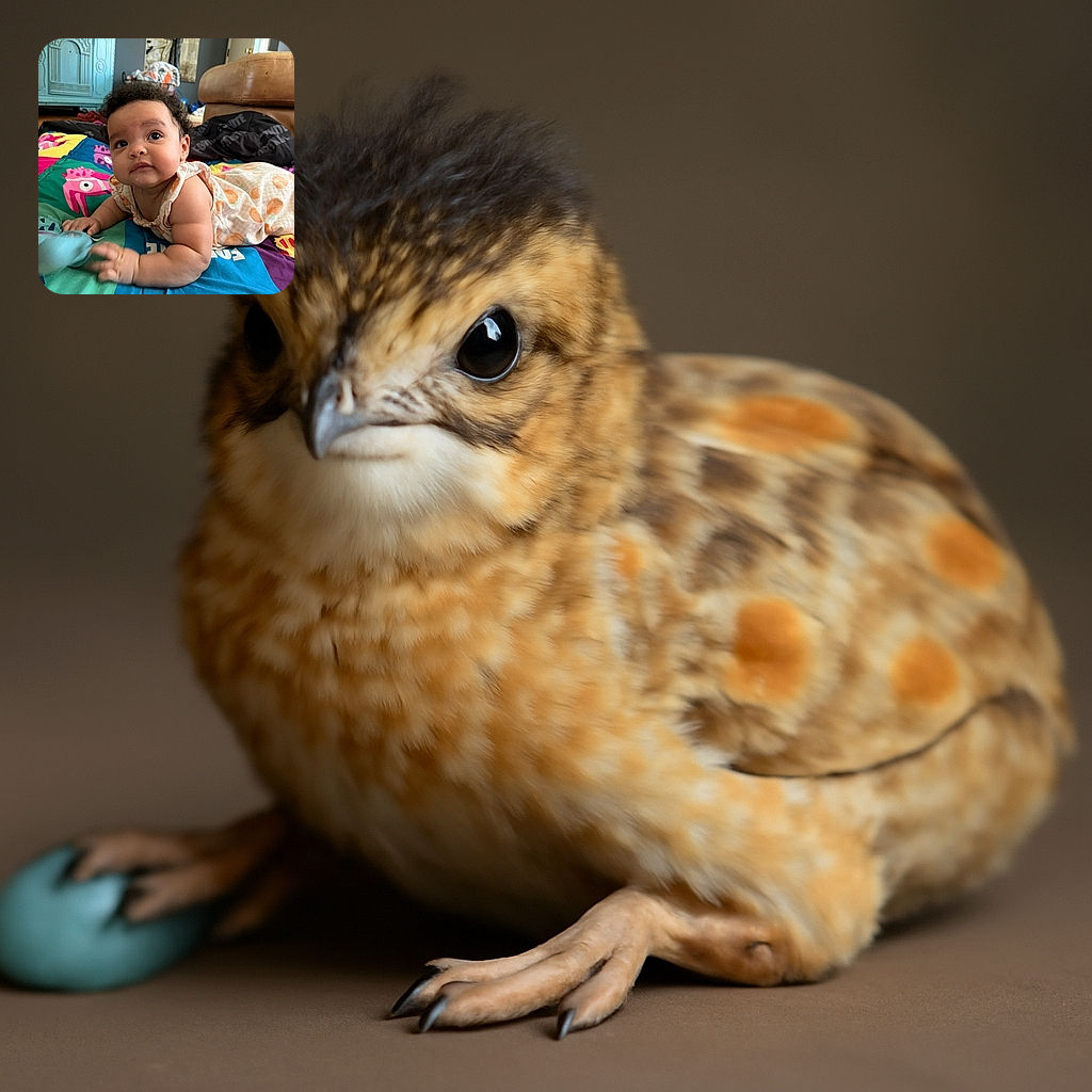 A chubby-cheeked baby lying on a colorful play mat, gazing curiously with wide eyes while gripping a soft toy. The cozy indoor setting features a blue cabinet and a leather couch in the background, adding a warm homey vibe.