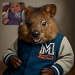 A cute baby with a playful expression sticking out their tongue, dressed in a cozy Mickey jacket, with soft lighting and a warm background. The word 'MOMENTS' floats above the baby's head like a caption to this adorable snapshot.